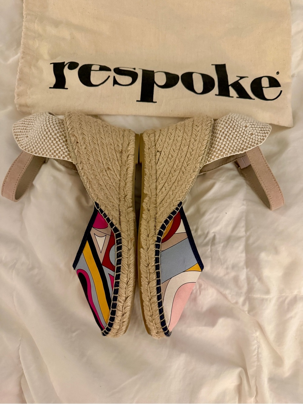 Respoke Emilio Pucci Pink Multi Espadrille Ankle-Strap Flats Sz 10 - Picture 2 of 6